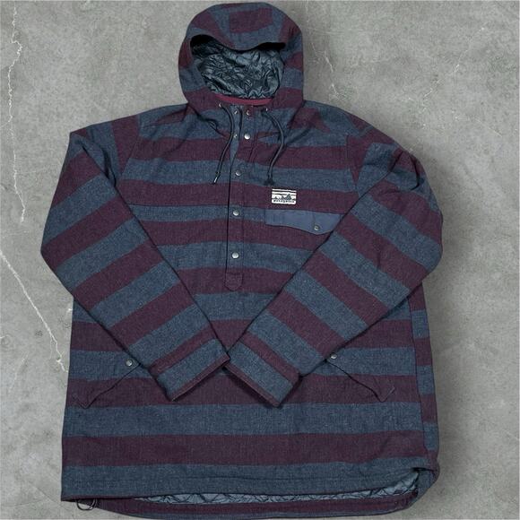 Patagonia Mens 2XL Reclaimed Wool Snap-T Pullover Hoodie Striped See Note XXL